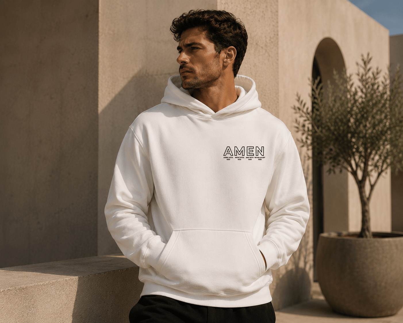Faith AMEN Essential Hoodie - For Him