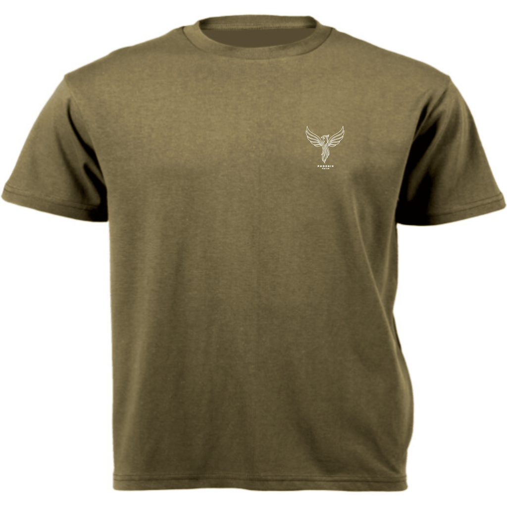 PHOENIX Essential Tee flat lay — 180gsm cotton everyday tee | PHOENIX Faith