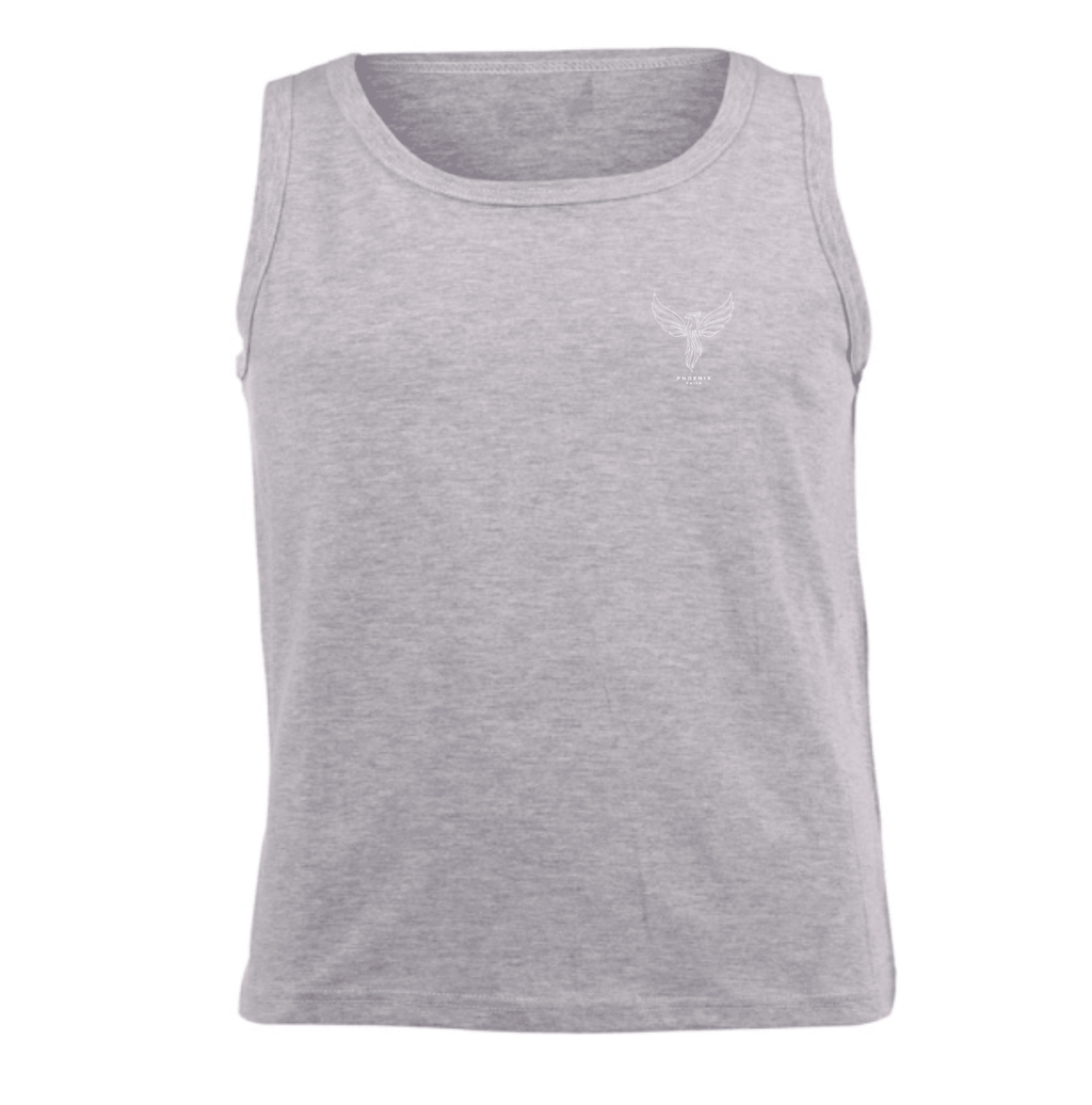 PHOENIX Essential Vest flat lay — men's minimal 160gsm cotton vest | PHOENIX Faith