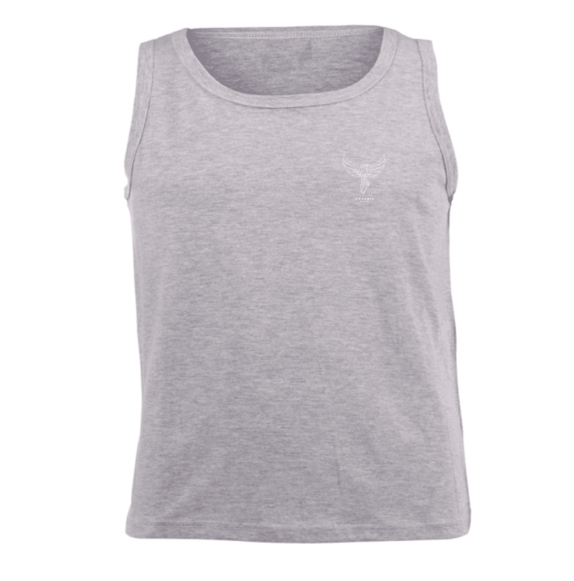 PHOENIX Essential Vest flat lay — men's minimal 160gsm cotton vest | PHOENIX Faith
