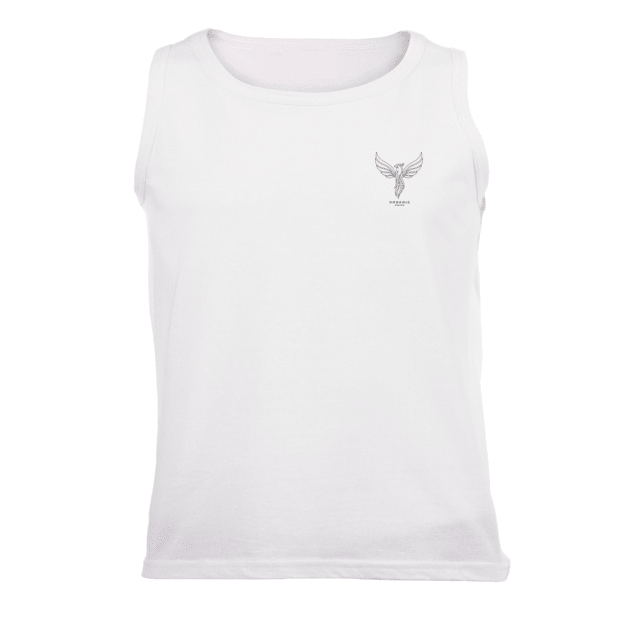 PHOENIX Essential Vest flat lay — men's minimal 160gsm cotton vest | PHOENIX Faith